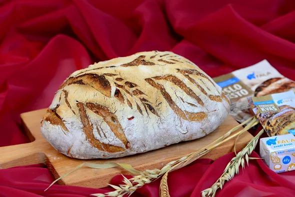 Pšenično rženi kruh s pečeno papriko 